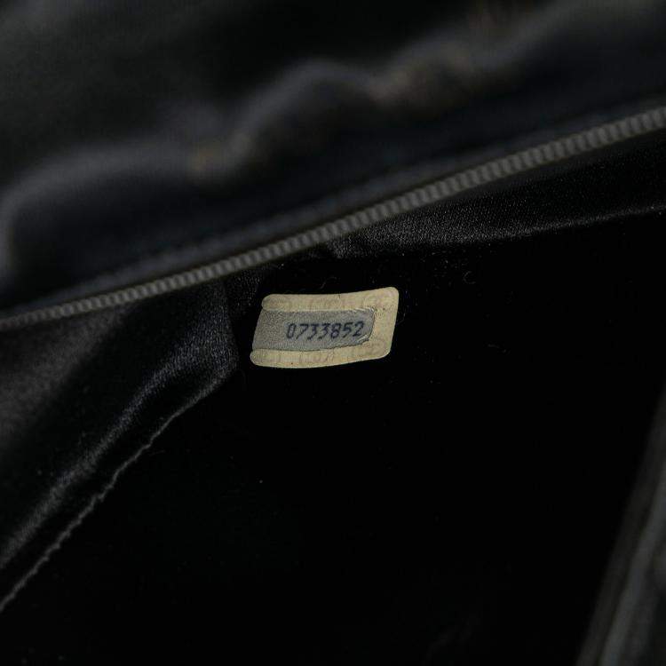 Pre Owned Chanel Black Mini Square Quilted Satin Single Flap Bag