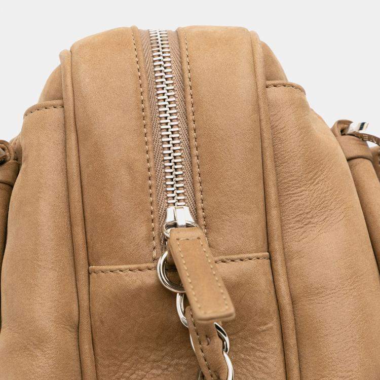 Pre Owned Chanel Brown Quilted Iridescent Calfskin Relax CC Satchel