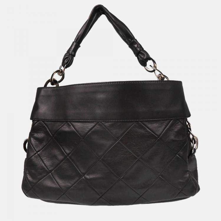 Pre Owned Chanel Black Calfskin Handbag