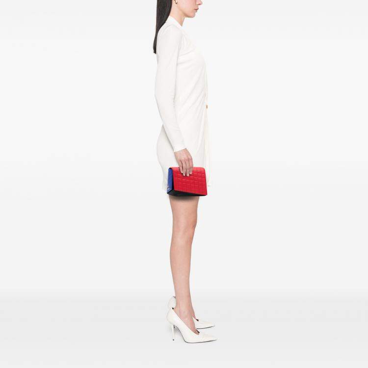 Pre Owned Chanel Red Quilted Lambskin Fresh Air Clutch