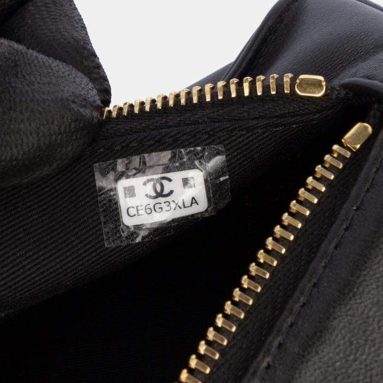Pre Owned Chanel Black CC Lambskin Tassel Clutch with Chain