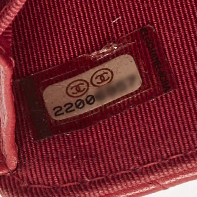Pre Owned Chanel Pink Quilted Leather Gusset Card Holder