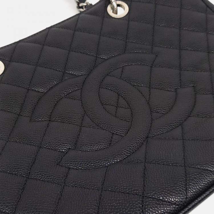 Pre Owned Chanel Black Leather Caviar Grand Shopping Bag