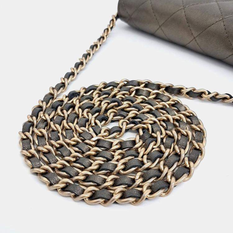 Pre Owned Chanel Gold Leather WOC Mini Crossbody Bag