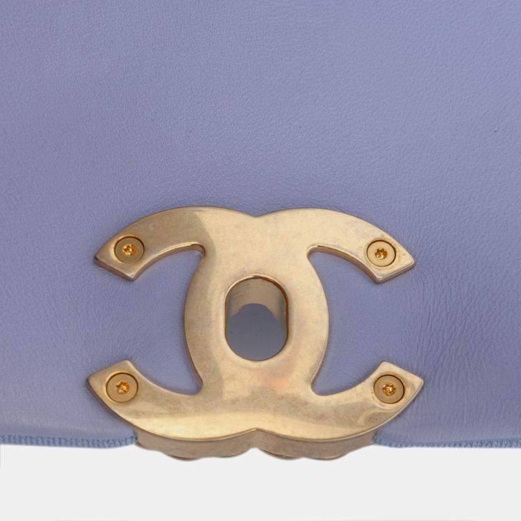 Pre Owned Chanel Blue Jersey 19 Flap Belt Bag