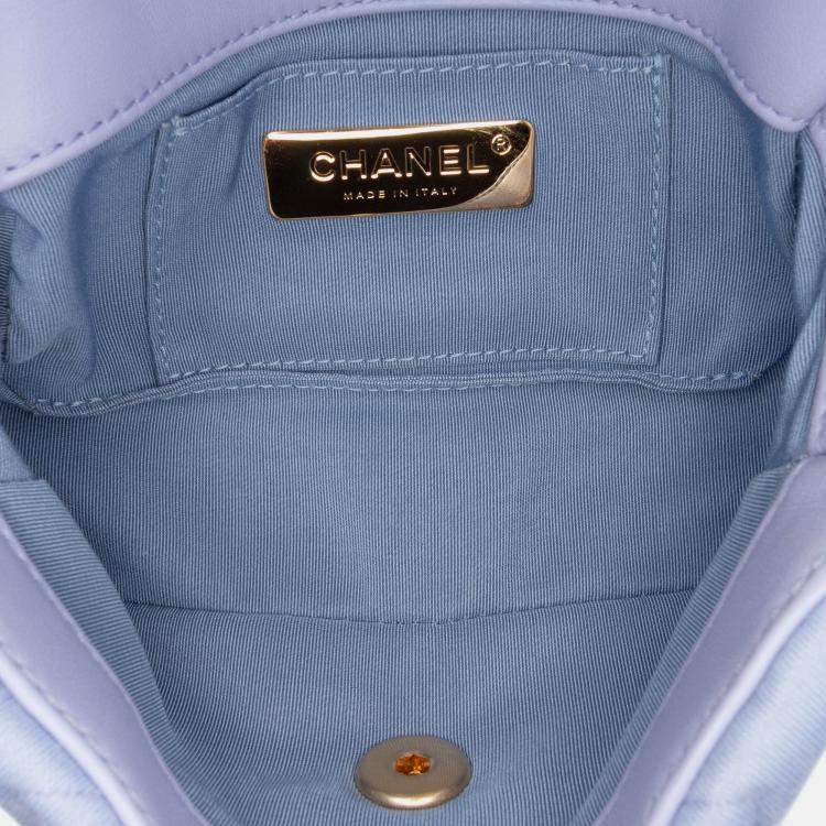 Pre Owned Chanel Blue Jersey 19 Flap Belt Bag