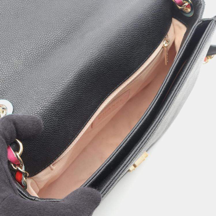 Pre Owned Chanel Coco Cuba Black Calfskin Crossbody Bag