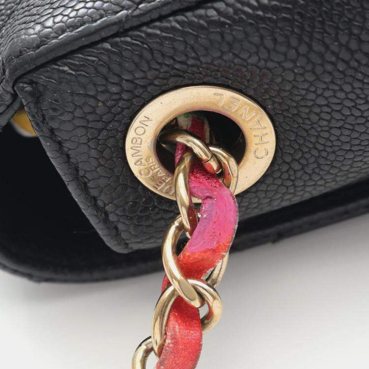 Pre Owned Chanel Coco Cuba Black Calfskin Crossbody Bag