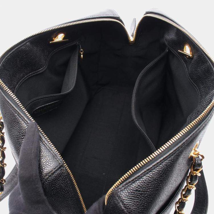 Pre Owned Chanel Jumbo Black Calfskin Chain Shoulder Bag