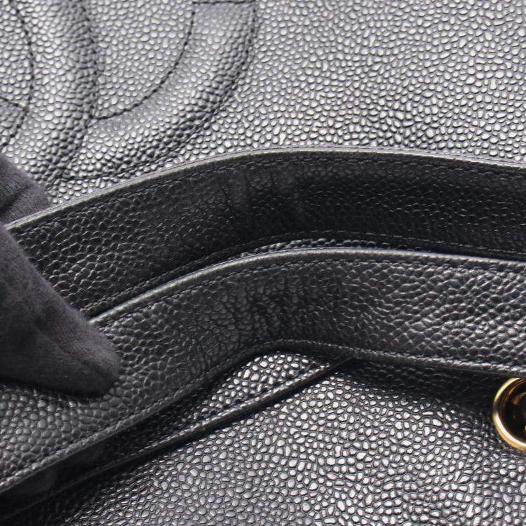 Pre Owned Chanel Jumbo Black Calfskin Chain Shoulder Bag