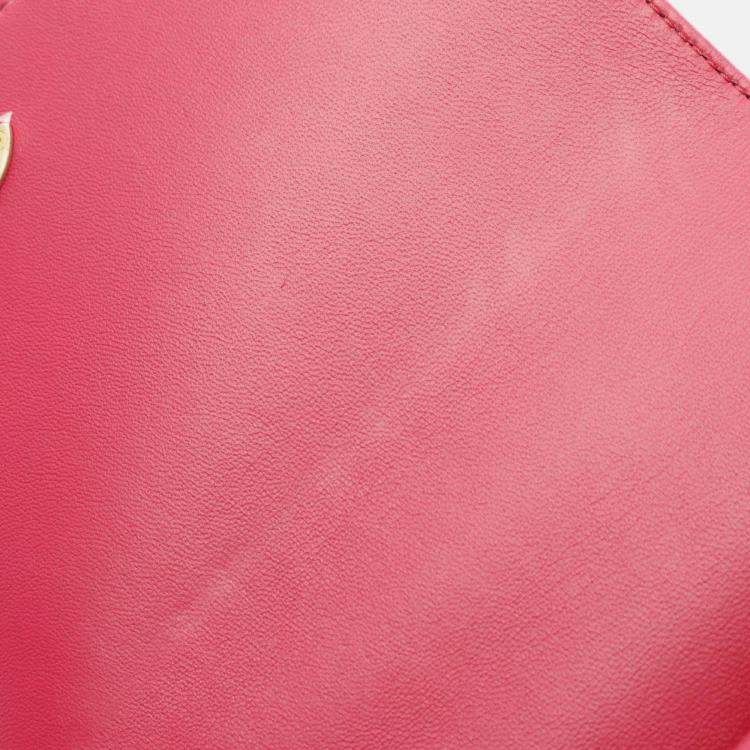 Pre Owned Chanel Matelasse CC Pink Lambskin Leather Handbag