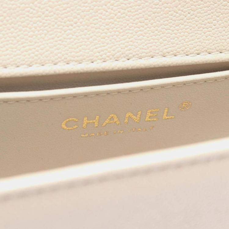 Pre Owned Chanel  Small White Leather Bag