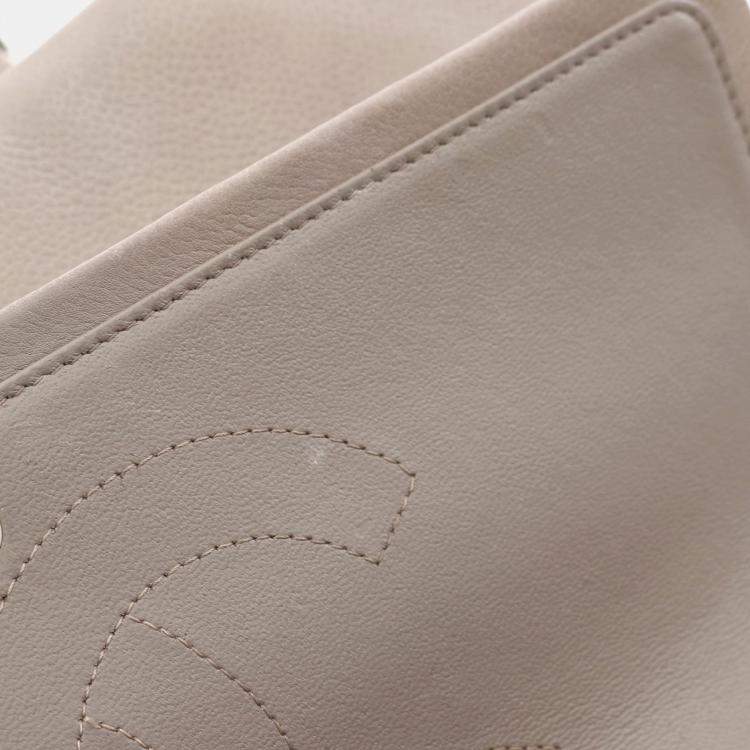 Pre Owned Chanel Classic Double Flap Large Brown Leather Shoulder Bag