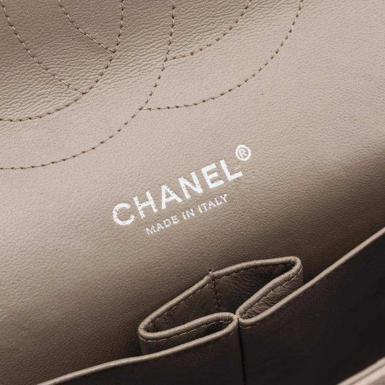 Pre Owned Chanel Classic Double Flap Large Brown Leather Shoulder Bag