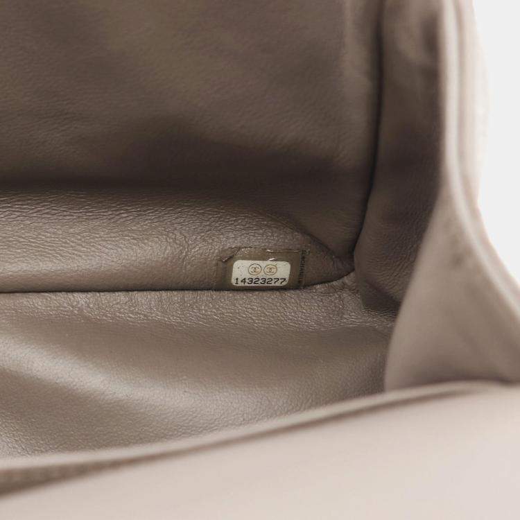 Pre Owned Chanel Classic Double Flap Large Brown Leather Shoulder Bag
