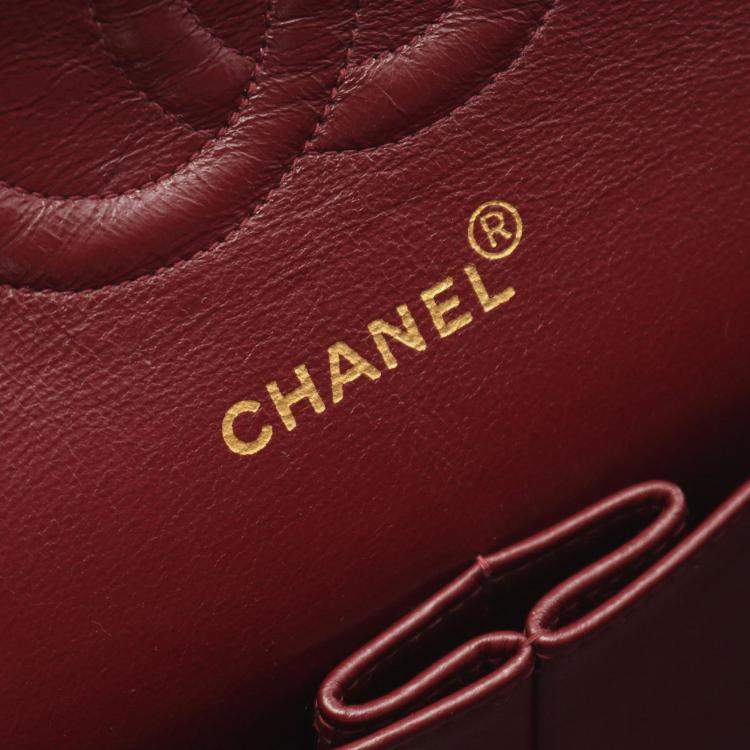 Pre Owned Chanel Classic Double Flap Black Lambskin Shoulder Bag