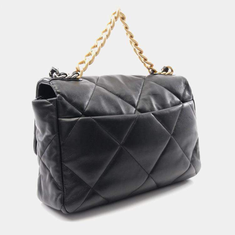 Pre Owned Chanel 19 Black Lambskin Shoulder Bag