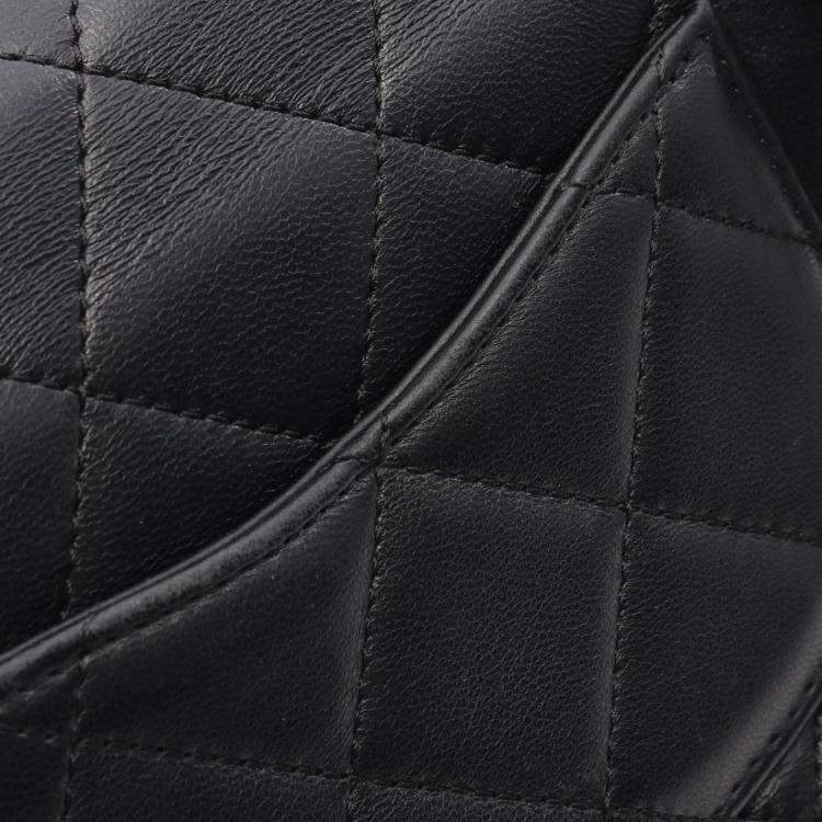 Pre Owned Chanel Matelasse Chain Shoulder Bag  Lamb Sheep Leather Black