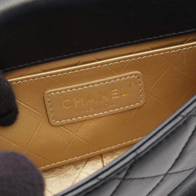 Pre Owned Chanel Matelasse Chain Shoulder Bag  Lamb Sheep Leather Black