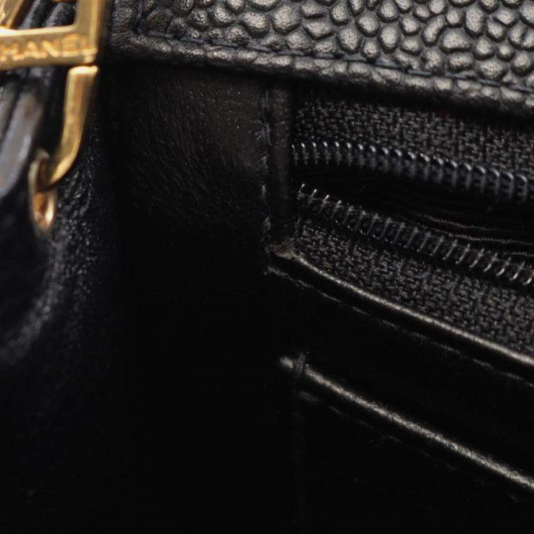 Pre Owned Chanel Mini Matelasse Chain Shoulder Bag  Leather Black Ghw Cc