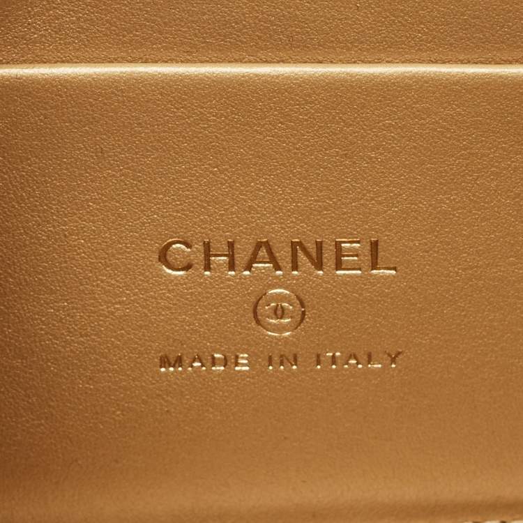 Pre Owned Chanel Black Quilted Leather Tiny Vanity Case Bag