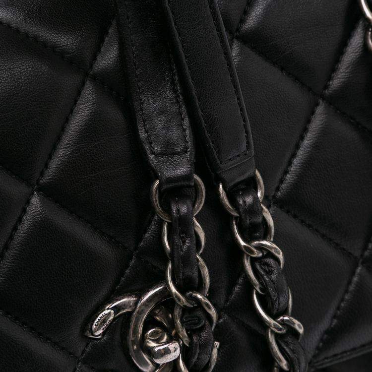Pre Owned Chanel Black Large Lambskin Trendy CC Top Handle Bag