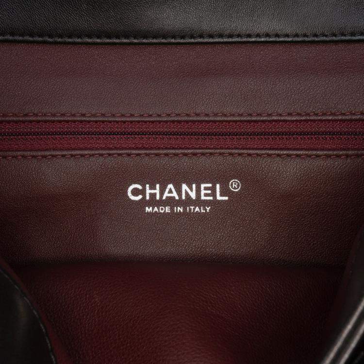 Pre Owned Chanel Black Large Lambskin Trendy CC Top Handle Bag