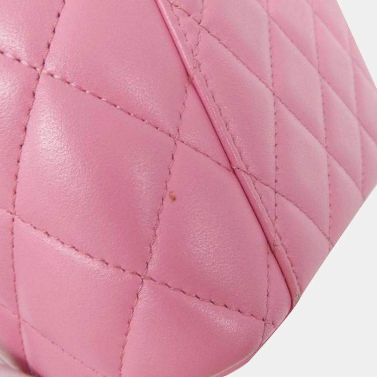 Pre Owned Chanel Vanity Pink Leather Shoulder Bag
