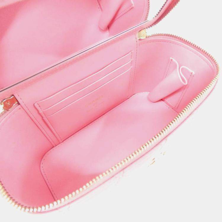 Pre Owned Chanel Vanity Pink Leather Shoulder Bag