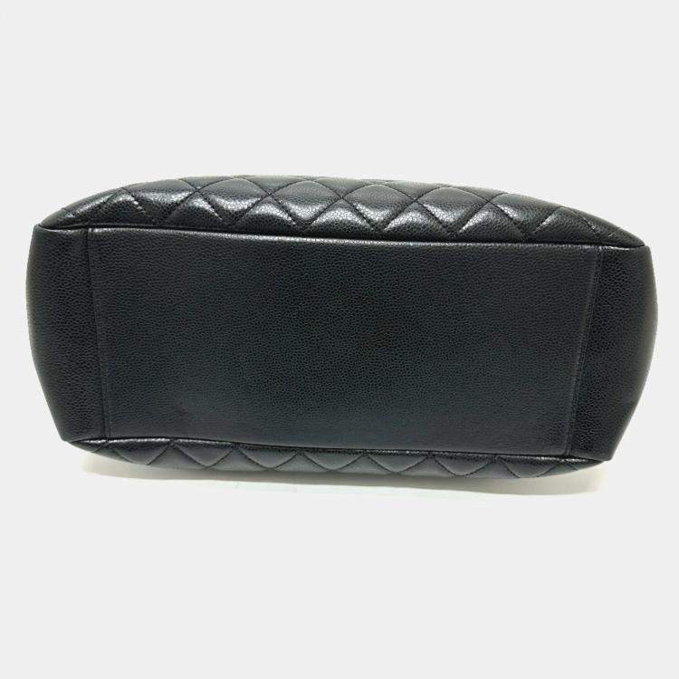 Pre Owned Chanel GST Black Leather Tote Bag