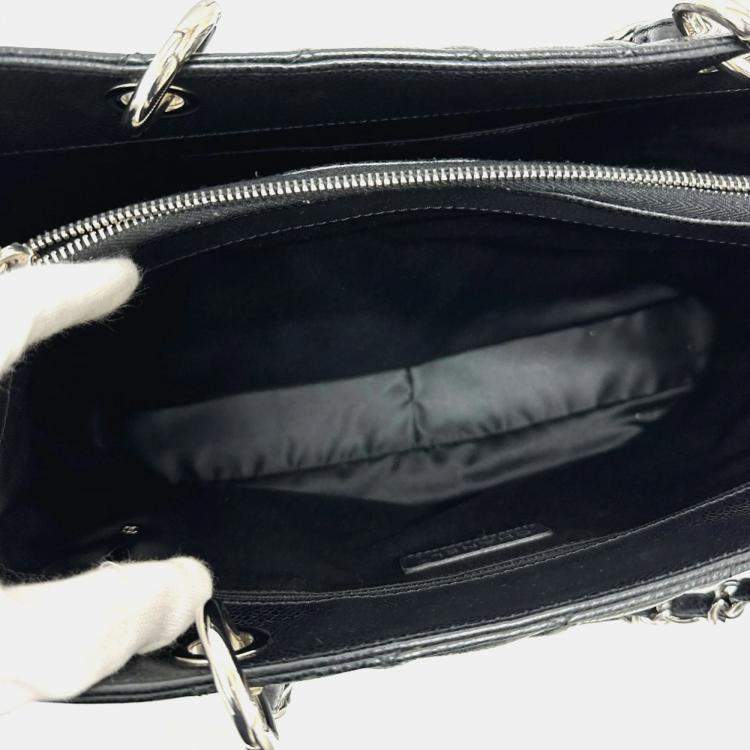 Pre Owned Chanel GST Black Leather Tote Bag