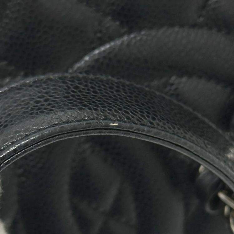 Pre Owned Chanel GST Black Leather Tote Bag