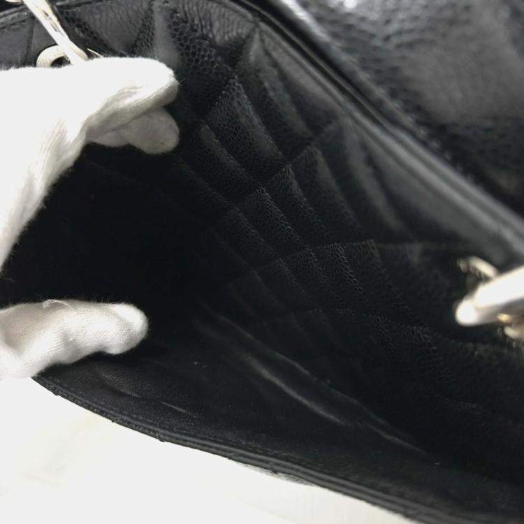 Pre Owned Chanel GST Black Leather Tote Bag