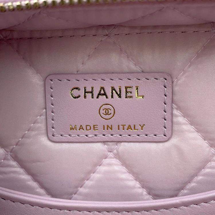 Pre Owned Chanel Vanity Light Purple Caviar Leather Shoulder Bag