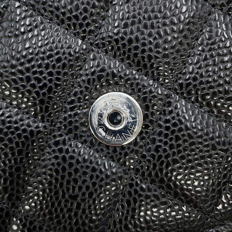 Pre Owned Chanel Classic Black Caviar Leather Wallet on Chain 