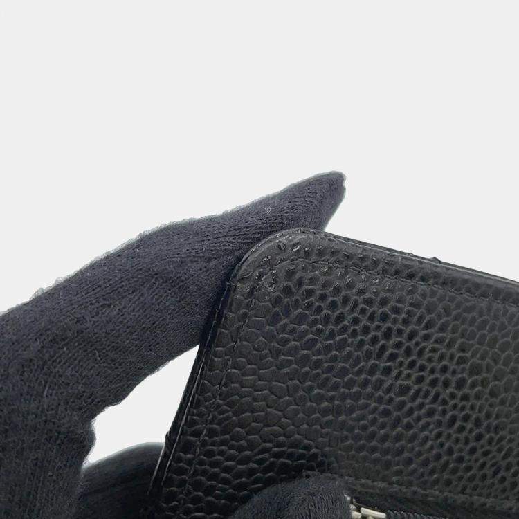 Pre Owned Chanel Classic Black Caviar Leather Wallet on Chain 