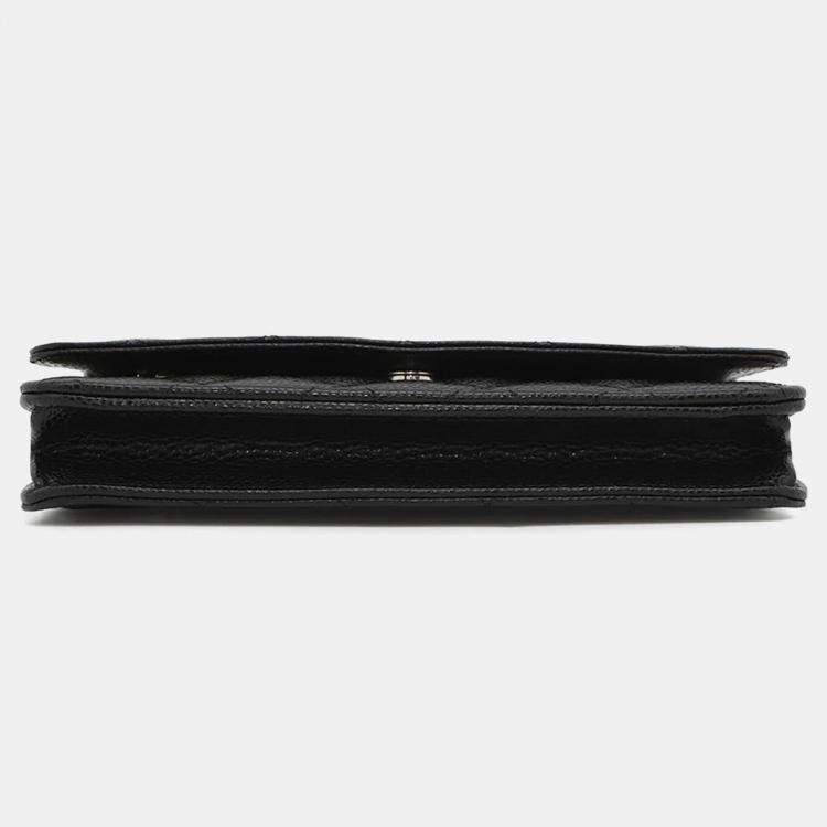 Pre Owned Chanel Classic Black Caviar Leather Wallet on Chain 
