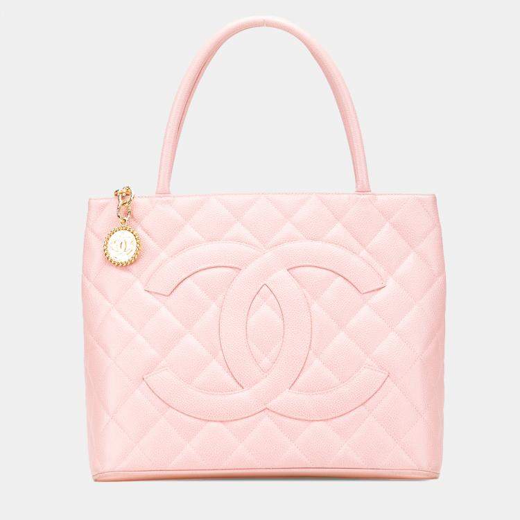 Pre Owned Chanel Pink Caviar Medallion Tote