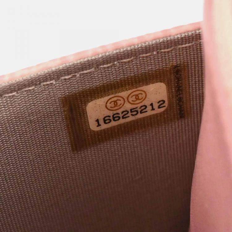 Pre Owned Chanel Timeless Pink Caviar Leather Wallet on Chain