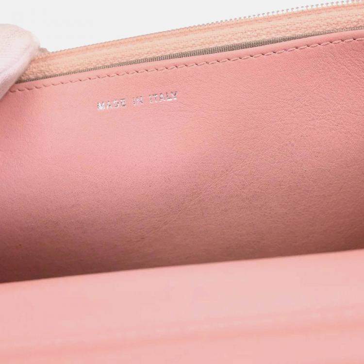 Pre Owned Chanel Timeless Pink Caviar Leather Wallet on Chain