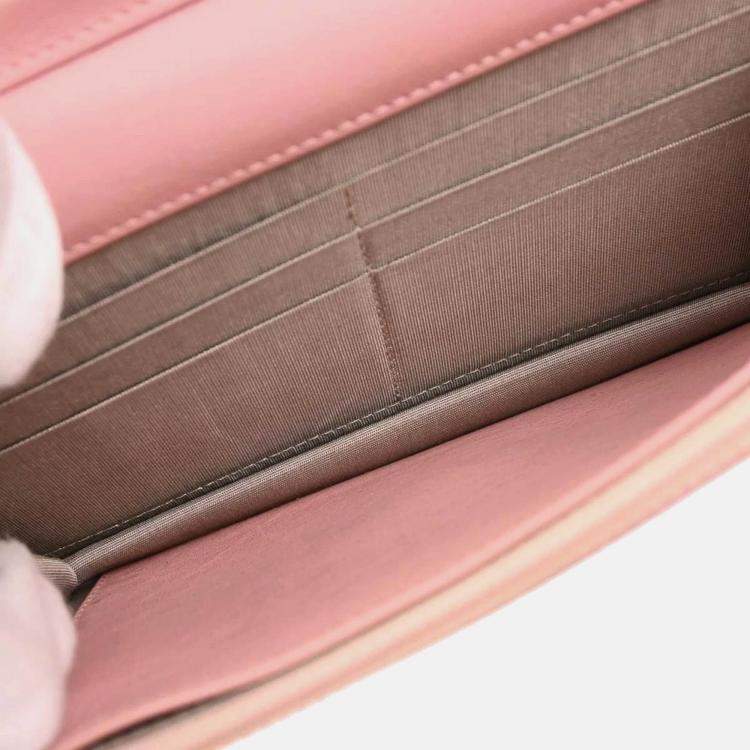 Pre Owned Chanel Timeless Pink Caviar Leather Wallet on Chain
