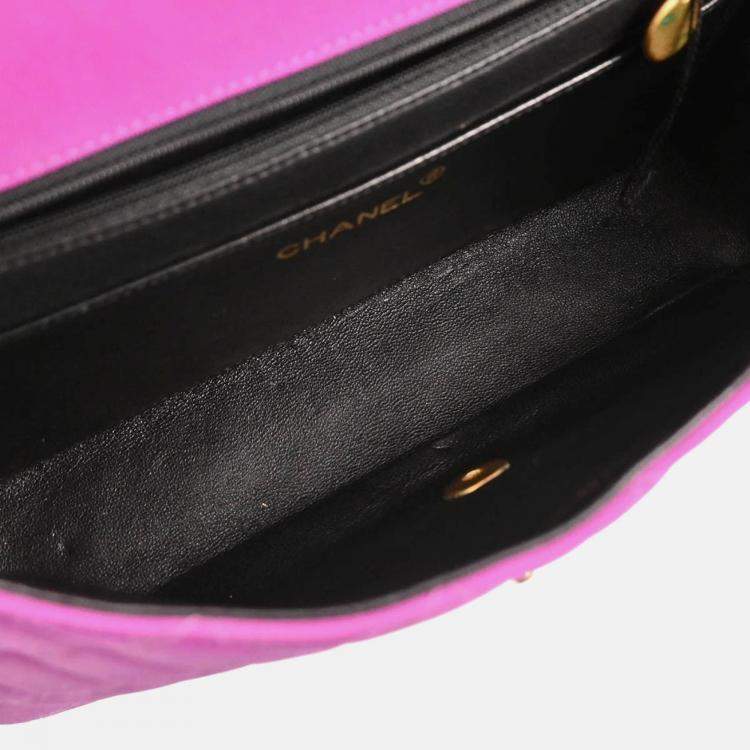 Pre Owned Chanel CC Flap Purple Nylon Shoulder Bag