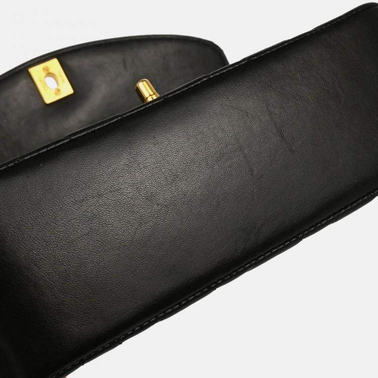 Pre Owned Chanel Diana Small Black Lambskin Shoulder Bag