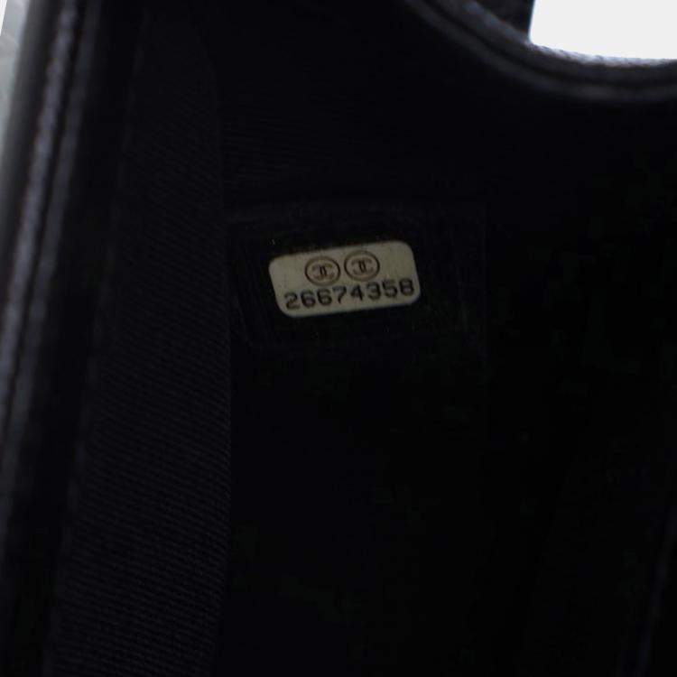 Pre Owned Chanel Black Small Caviar Boy Flap Bag