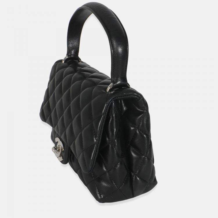Pre Owned Chanel Vintage Black Quilted Lambskin Small Kelly Flap Bag