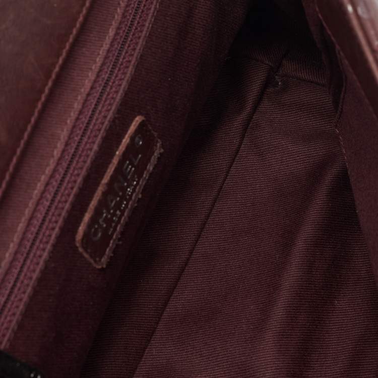 Pre Owned Chanel Burgundy Quilted Leather CC Istanbul Accordion Flap Bag