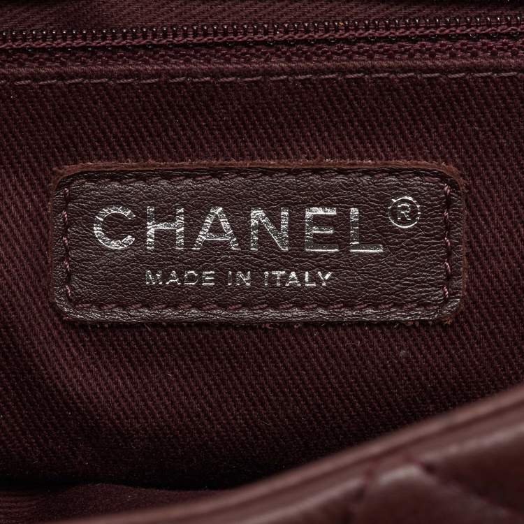 Pre Owned Chanel Burgundy Quilted Leather CC Istanbul Accordion Flap Bag