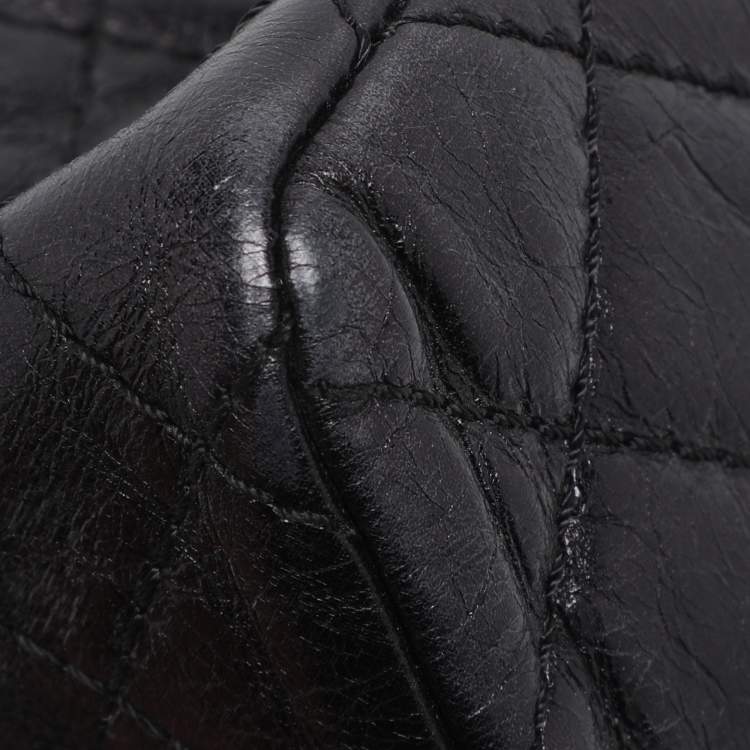 Pre Owned Chanel Black Quilted Leather Reissue 2.55 Classic 225 Flap Bag
