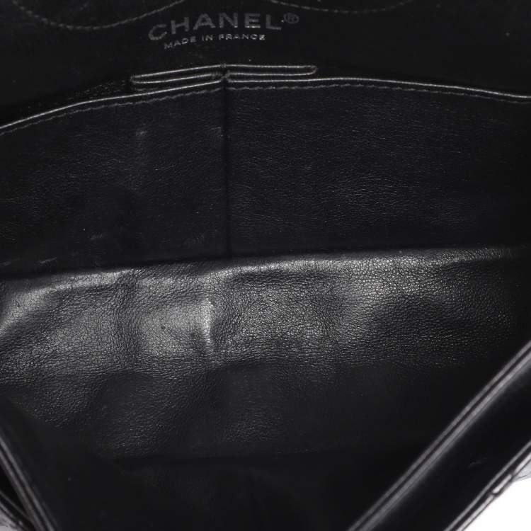 Pre Owned Chanel Black Quilted Leather Reissue 2.55 Classic 225 Flap Bag
