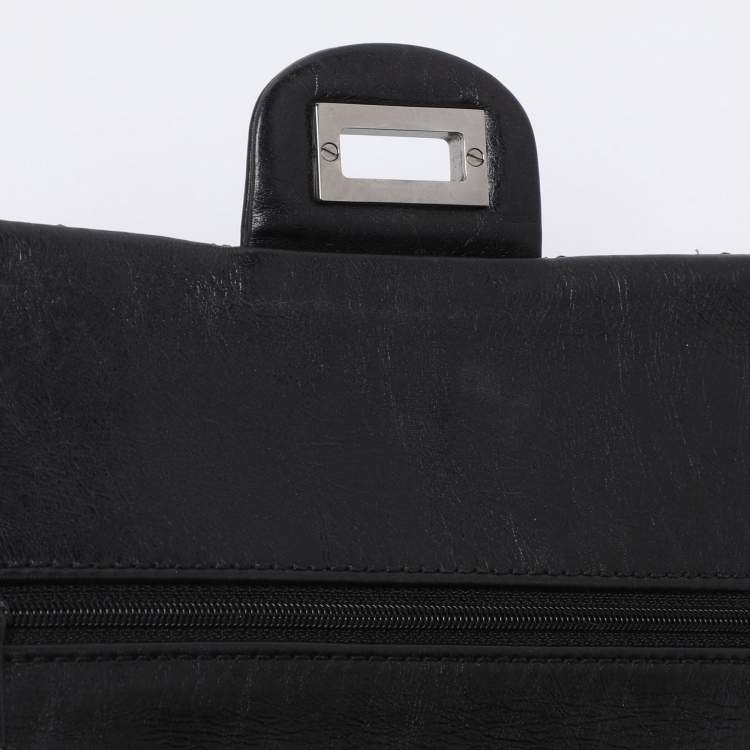 Pre Owned Chanel Black Quilted Leather Reissue 2.55 Classic 225 Flap Bag